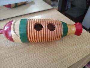 Wooden Colorful Fish Shaped Guiro Musical Percussion Instrument Children Kids